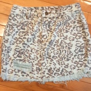 NWT Aminal print denim mini skirt